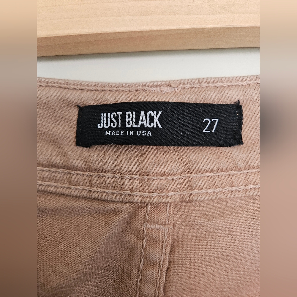 Just Black Denim Cropped Wide Leg Jeans Tan Women's Size 27 - Picture 6 of 6